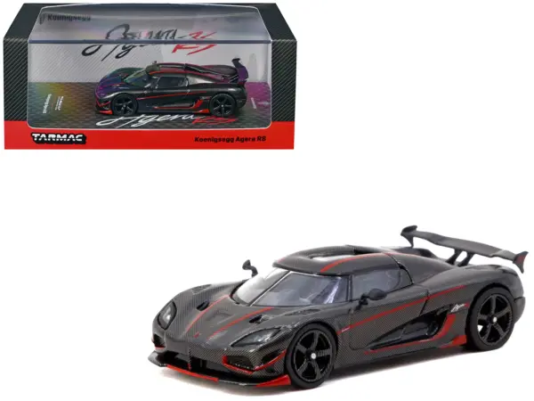 Koenigsegg Agera RS Black Carbon with Red Accents "Global64" Series 1/64 Diecast Model Car by Tarmac Works #1