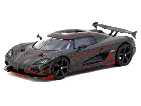 Koenigsegg Agera RS Black Carbon with Red Accents "Global64" Series 1/64 Diecast Model Car by Tarmac Works #2