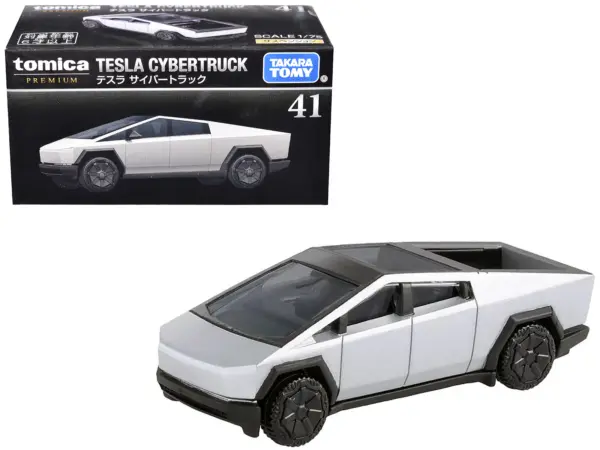 Tesla Cybertruck Pickup Truck Brushed Metal 1/75 Diecast Model Car by Tomica #1