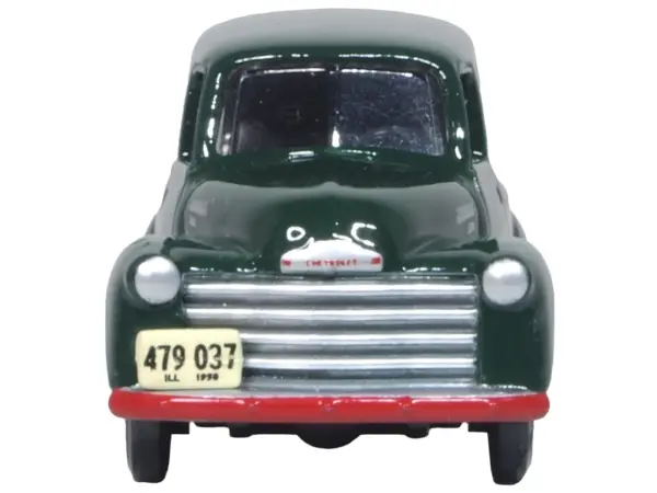 1950 Chevrolet Panel Van "Railway Express Agency" Dark Green 1/87 (HO) Scale Diecast Model Car by Oxford Diecast #3