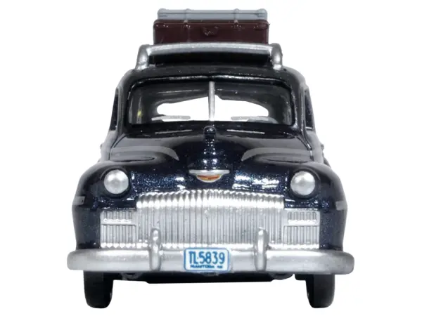 1946 DeSoto Suburban with Roof Rack and Luggage Butterfly Blue Metallic with Crystal Gray Top 1/87 (HO) Scale Diecast Model Car by Oxford Diecast #3