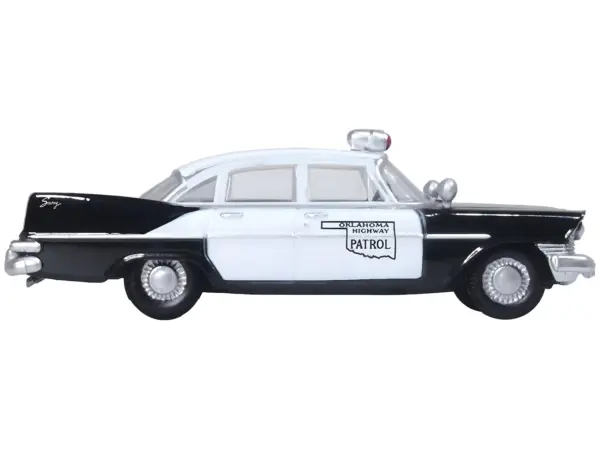 1959 Plymouth Savoy Black and White "Oklahoma Highway Patrol" 1/87 (HO) Scale Diecast Model Car by Oxford Diecast #2
