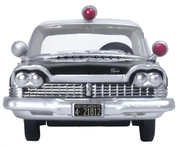 1959 Plymouth Savoy Black and White "Oklahoma Highway Patrol" 1/87 (HO) Scale Diecast Model Car by Oxford Diecast #3