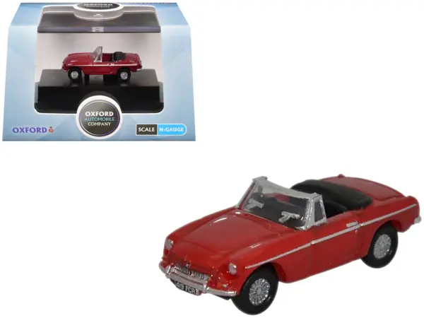 MG MGB Roadster RHD (Right Hand Drive) Tartan Red 1/148 (N) Scale Diecast Model Car by Oxford Diecast #1