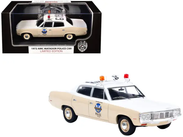 1972 AMC Matador Police Car "Phoenix Police Department" White and Beige 1/43 Diecast Model by Iconic Replicas #1