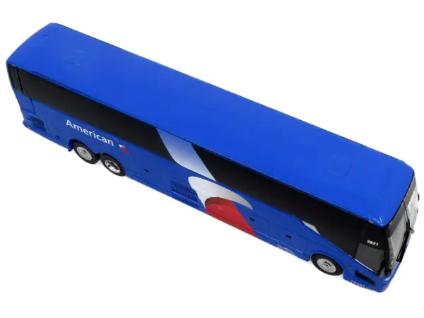 Prevost H3-45 Coach Bus "American Airlines Landline" Blue with Graphics Limited Edition 1/87 (HO) Diecast Model by Iconic Replicas #5