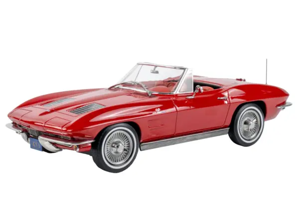 1963 Chevrolet Corvette Stingray Convertible Riverside Red 1/18 Diecast Model Car by Norev #2