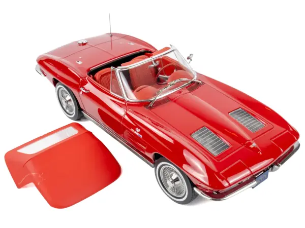 1963 Chevrolet Corvette Stingray Convertible Riverside Red 1/18 Diecast Model Car by Norev #3