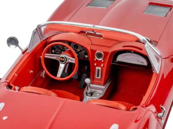 1963 Chevrolet Corvette Stingray Convertible Riverside Red 1/18 Diecast Model Car by Norev #4