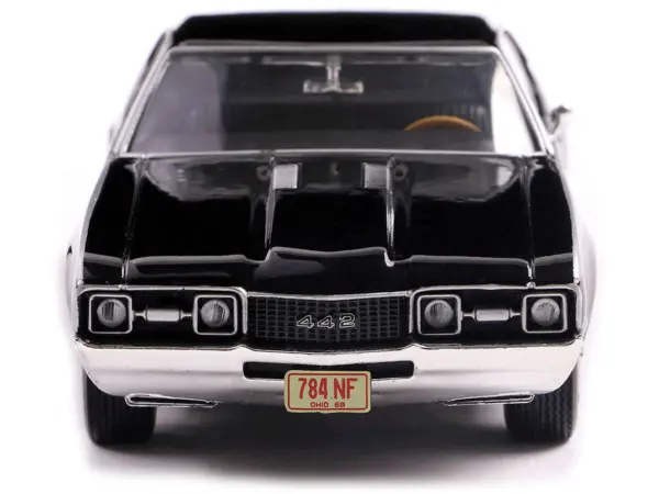 1970 Oldsmobile 442 W-30 Ebony Black with Red Stripes 1/43 Diecast Model by IXO Models #4
