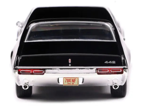 1970 Oldsmobile 442 W-30 Ebony Black with Red Stripes 1/43 Diecast Model by IXO Models #5
