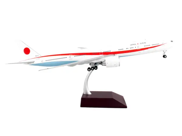 Boeing 777-300ER Commercial Aircraft "Japan Air Self-Defense Force (JASDF)" White with Red Stripes "Gemini 200" Series 1/200 Diecast Model Airplane by GeminiJets #2