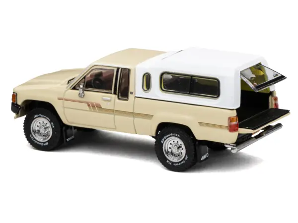 Toyota XtraCab SR5 4x4 Pickup Truck Beige with White Camper Shell "DiecastTalk Exclusive" Limited Edition to 1008 pieces Worldwide 1/64 Diecast Model Car by GCD #3