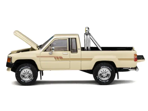 Toyota XtraCab SR5 4x4 Pickup Truck Beige with White Camper Shell "DiecastTalk Exclusive" Limited Edition to 1008 pieces Worldwide 1/64 Diecast Model Car by GCD #4