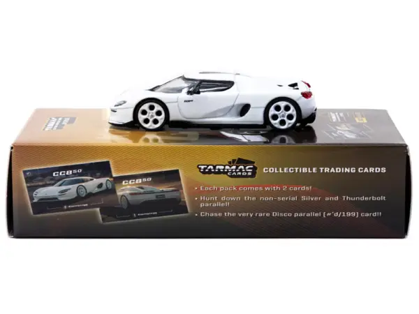 Koenigsegg CC850 White with Tarmac Cards "Global64" Series 1/64 Diecast Model by Tarmac Works #4
