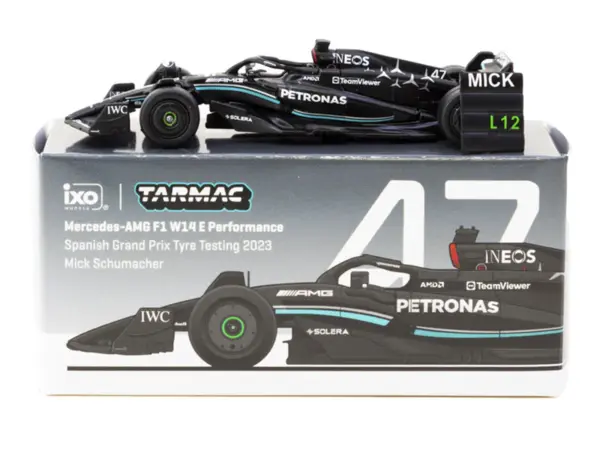 Mercedes-AMG F1 W14 E Performance #47 Mick Schumacher Formula One F1 "Spanish GP Tyre Testing" (2023) with Pit Board "Global64" Series 1/64 Diecast Model by Tarmac Works #4
