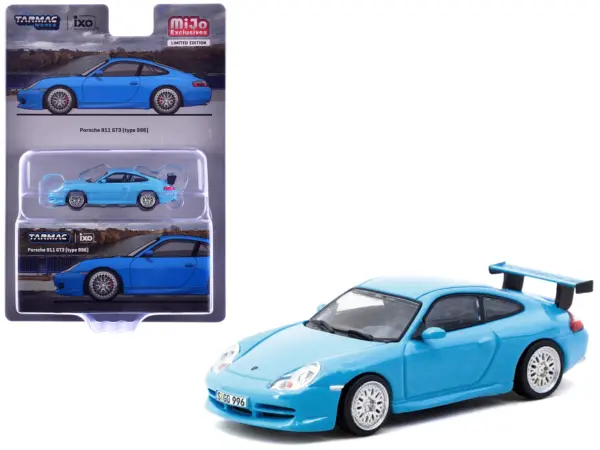Porsche 911 GT3 (996) Light Blue "Global64" Series 1/64 Diecast Model by Tarmac Works #1