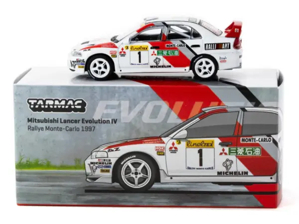 Mitsubishi Lancer Evolution IV #1 Tommi Makinen - Seppo Harjanne 3rd Place "Monte Carlo Rally" (1997) "Global64" Series 1/64 Diecast Model by Tarmac Works #4