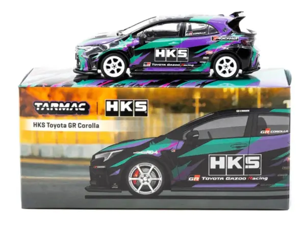 Toyota GR Corolla RHD (Right Hand Drive) "HKS" Black with Graphics "Global64" Series 1/64 Diecast Model by Tarmac Works #4