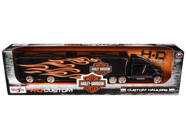 Harley Davidson Custom Hauler Trailer Black "Custom Haulers" Series 1/64 Diecast Model by Maisto #1