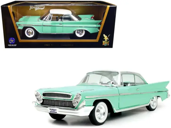 1961 DeSoto Adventurer Light Green with White Top 1/18 Diecast Model Car by Road Signature #1