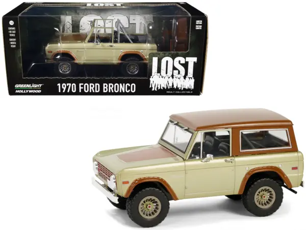 1970 Ford Bronco Gold Metallic with Brown Hood and Top  "Lost" (2004-2010) TV Series "Hollywood" Series 20 1/24 Diecast Model Car by Greenlight #1