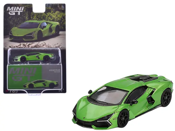Lamborghini Revuelto Verde Selvans Green Metallic Limited Edition 1/64 Diecast Model Car by Mini GT #1