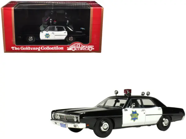 1970 Ford Custom Police Car "San Francisco Police Department" Black and White Limited Edition to 200 pieces Worldwide 1/43 Model Car by Goldvarg Collection #1