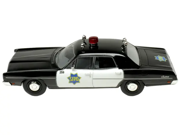 1970 Ford Custom Police Car "San Francisco Police Department" Black and White Limited Edition to 200 pieces Worldwide 1/43 Model Car by Goldvarg Collection #3