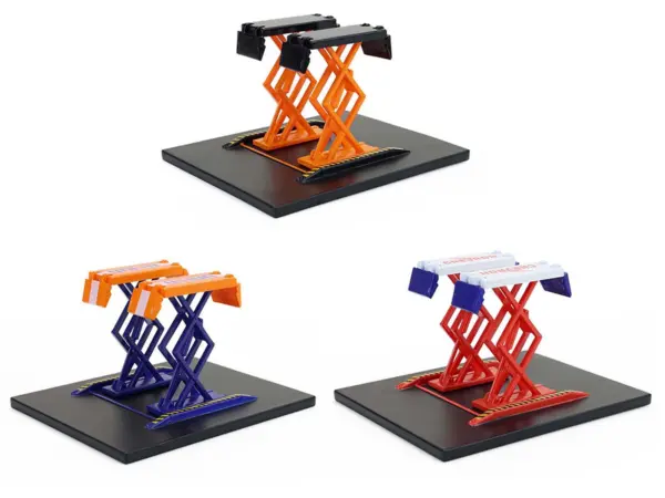 Automotive "Double Scissor Lifts" Series #2 Set of 3 pieces 1/64 Diecast Models by Greenlight #2