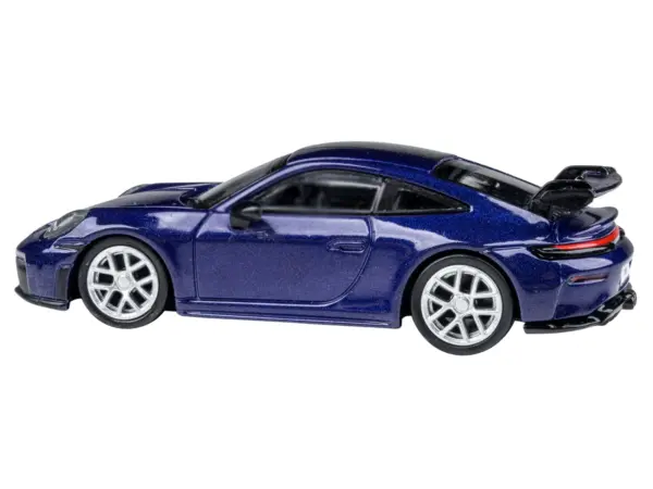 2025 Porsche 911 GT3 (992.2) Gentian Blue Metallic with Carbon Stripe 1/64 Diecast Model Car by Paragon Models #2