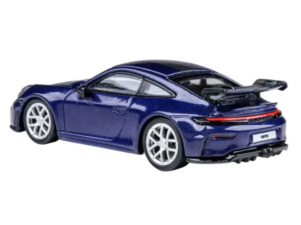 2025 Porsche 911 GT3 (992.2) Gentian Blue Metallic with Carbon Stripe 1/64 Diecast Model Car by Paragon Models #3