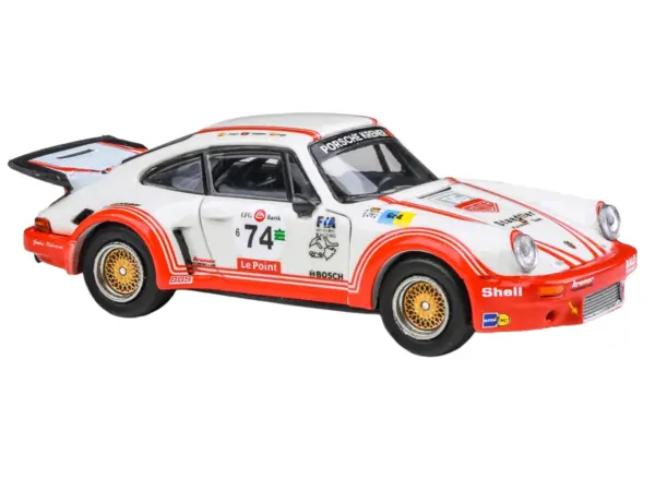 Porsche 911 Carrera RSR 3.0 #74 "Aurora Racing" White with Red Stripes 1/64 Diecast Model Car by Paragon Models #2