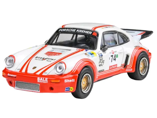 Porsche 911 Carrera RSR 3.0 #74 "Aurora Racing" White with Red Stripes 1/64 Diecast Model Car by Paragon Models #3