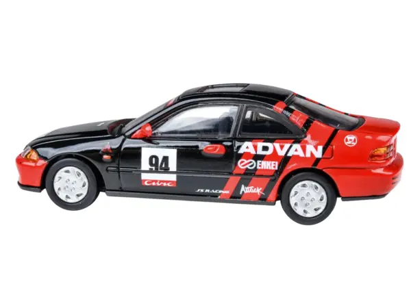 1995 Honda Civic Coupe EJ1 #94 "Autocross - ADVAN" Black and Red 1/64 Diecast Model Car by Paragon Models #2