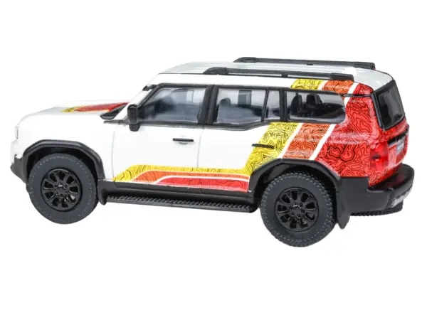 2024 Toyota Land Cruiser 250 Prado White with "TRD" Stripes 1/64 Diecast Model Car by Paragon Models #2