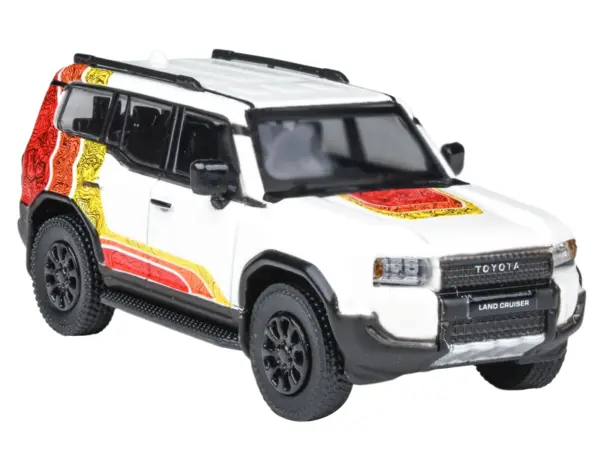 2024 Toyota Land Cruiser 250 Prado White with "TRD" Stripes 1/64 Diecast Model Car by Paragon Models #3