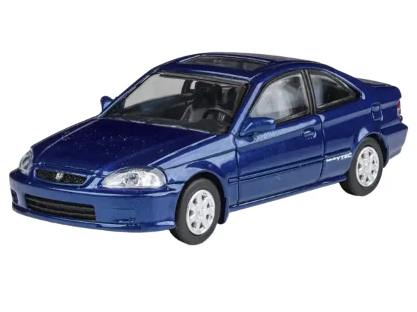 1999 Honda Civic Coupe Electron Blue Pearl Metallic with Sunroof 1/64 Diecast Model Car by Paragon Models #3