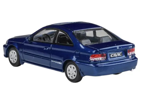 1999 Honda Civic Coupe Electron Blue Pearl Metallic with Sunroof 1/64 Diecast Model Car by Paragon Models #4