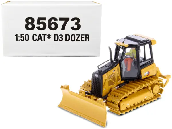 CAT Caterpillar D3 Track Type Dozer with Operator "High Line" Series 1/50 Diecast Model by Diecast Masters #1
