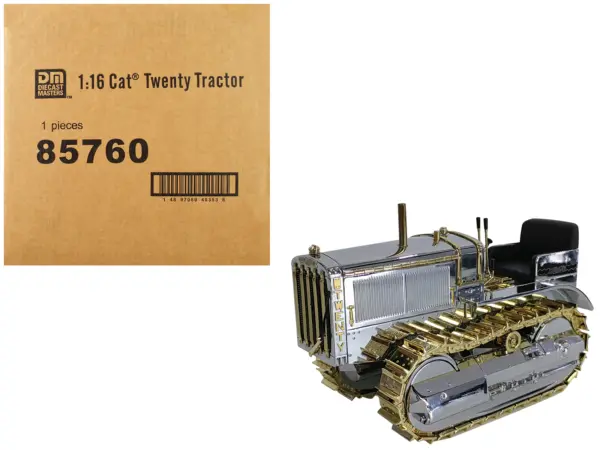 CAT Caterpillar Twenty Tractor "100th Anniversary" Chrome and Gold "Centennial Series" 1/16 Diecast Model by Diecast Masters #1