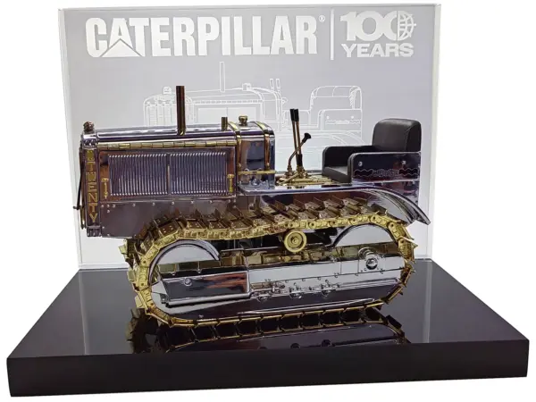 CAT Caterpillar Twenty Tractor "100th Anniversary" Chrome and Gold "Centennial Series" 1/16 Diecast Model by Diecast Masters #4