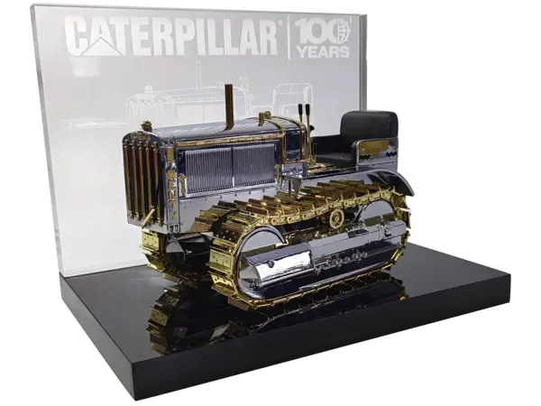 CAT Caterpillar Twenty Tractor "100th Anniversary" Chrome and Gold "Centennial Series" 1/16 Diecast Model by Diecast Masters #5