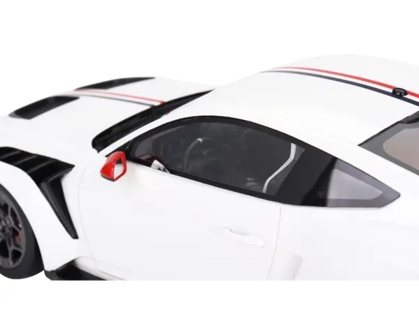 Ford Mustang GTD "Spirit of America" White with Red and Blue Stripes 1/18 Model Car by Top Speed #2