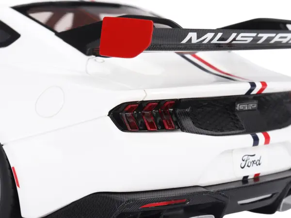 Ford Mustang GTD "Spirit of America" White with Red and Blue Stripes 1/18 Model Car by Top Speed #4