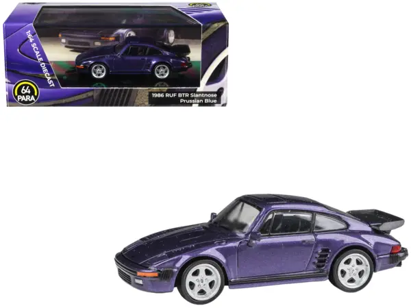 1986 RUF BTR Slantnose Prussian Blue Metallic 1/64 Diecast Model Car by Paragon Models #1