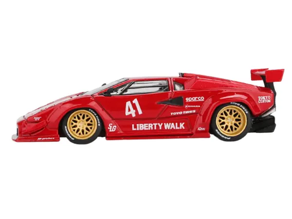 Lamborghini Countach LB-WORKS #41 Red Limited Edition 1/64 Diecast Model Car by Mini GT #2