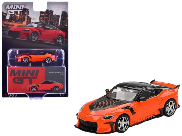 Nissan Z VeilSide FFZ400 Orange with Black Top Limited Edition 1/64 Diecast Model Car by Mini GT #1