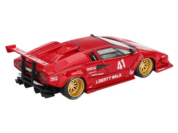 Lamborghini Countach LB-WORKS #41 Red Limited Edition 1/64 Diecast Model Car by Mini GT #3