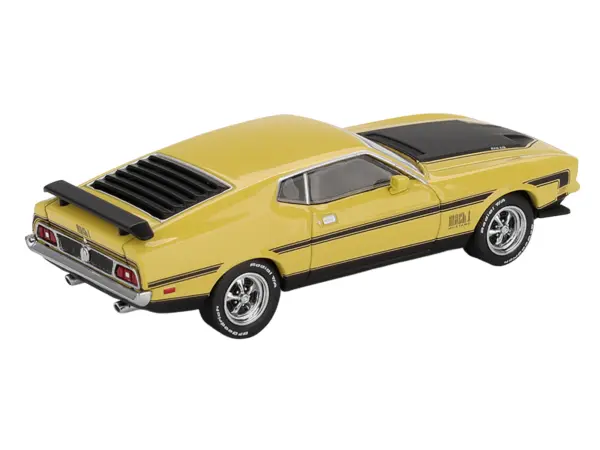 Ford Mustang Mach 1 Grabber Yellow with Black Hood and Stripes Limited Edition 1/64 Diecast Model Car by Mini GT #3